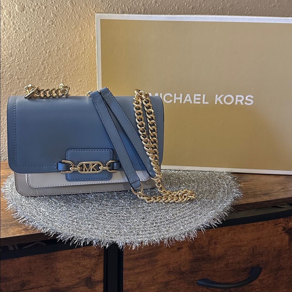 Authentic Michael Kors Heather Chambray Shoulder Bag